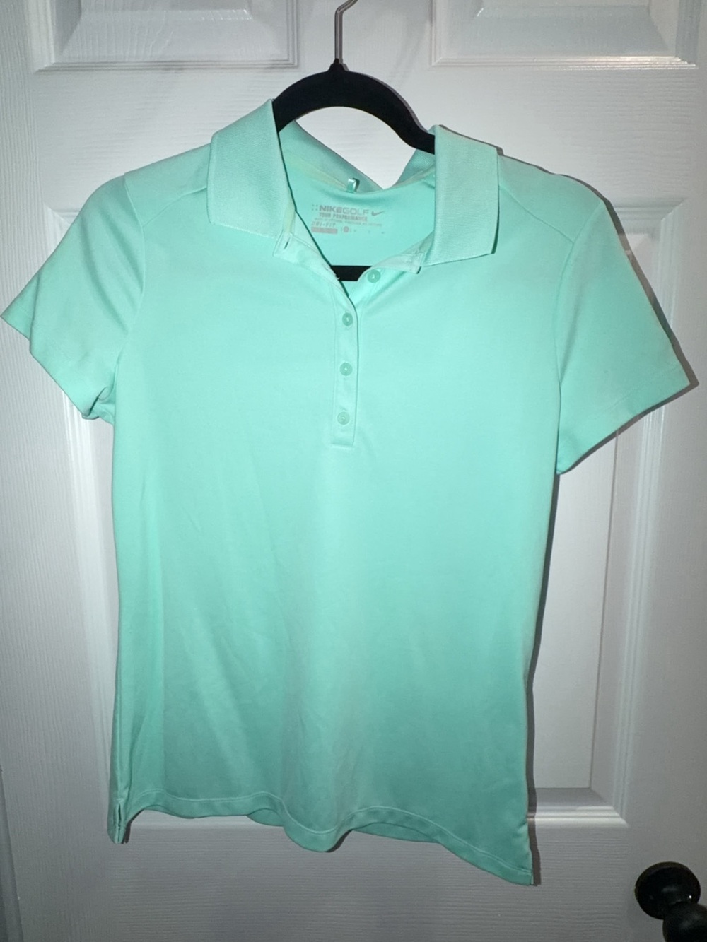 Nike Mint Green Short-Sleeve Polo Button-Down